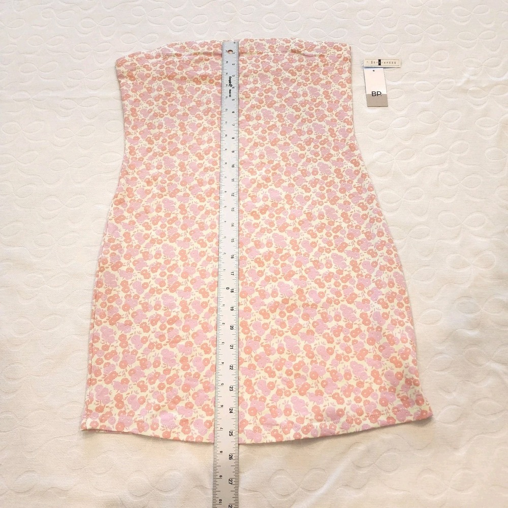 NWT Y2K BP Ditsy Pink Floral Tube Mini Dress Soft Girl Cottagecore Coquette M - Picture 3 of 8